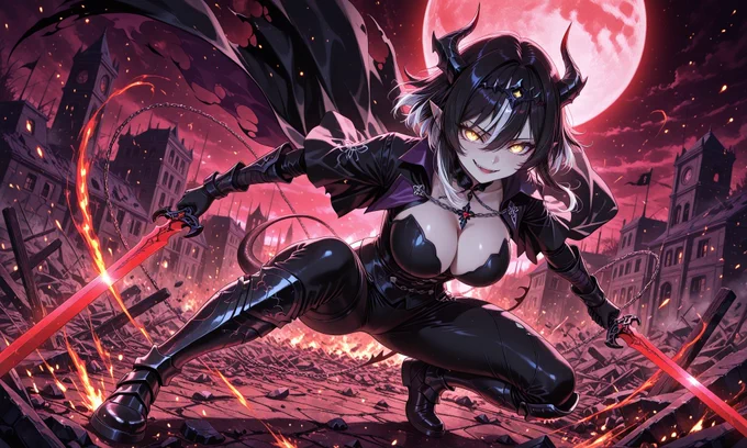 SFW. AI Illustration. AI Generated Artwork. No Nudity. No Suggestive Intent. No Gore. No Violent Intent. Completely Safe. Original Character aged 18 or older. My Original Background: Demon Lord Academy Battlefield. Ascension - Avenger. Demon Lord Academy Professor. Witch Professor(The Dragon Witch of Malice). 2nd Ascension: The Unchained Avenger.