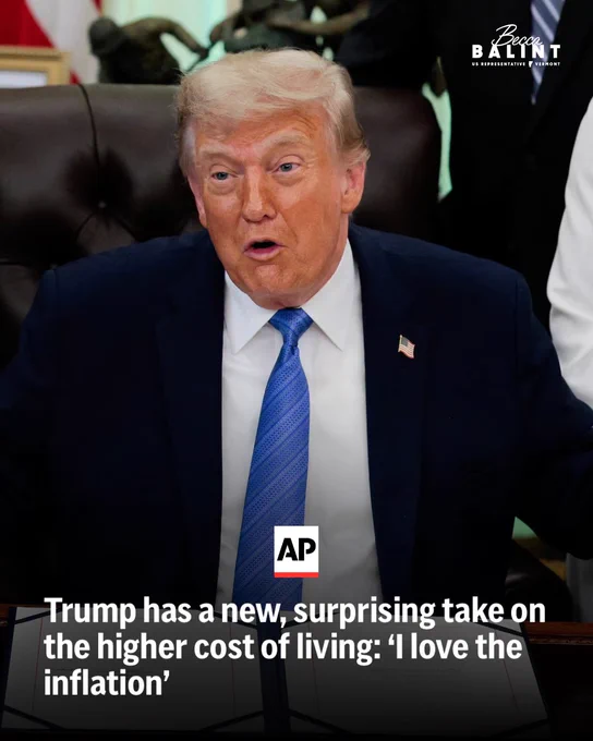 AP
Trump has a new, surprising take on the higher cost of living: ‘I love the inflation’