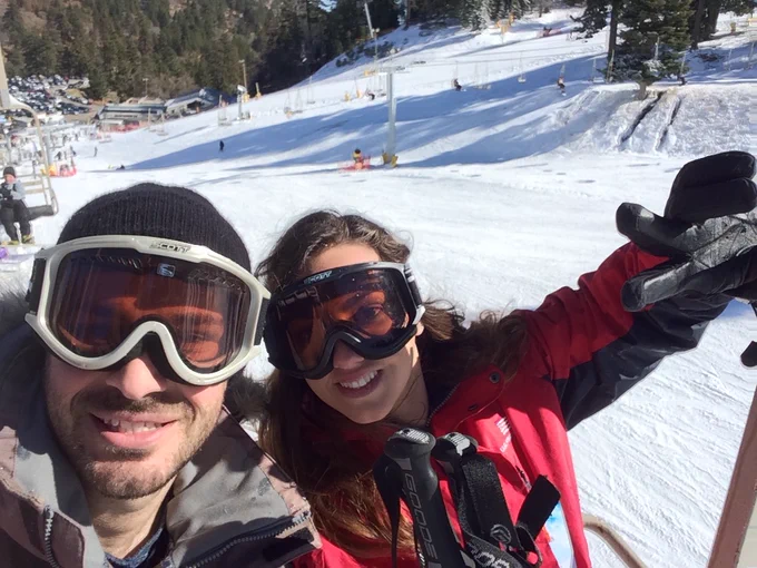 Jonathan Weitz and one other person skiing