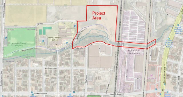 Wildcat Fish Passage Implementation Project Work Area Map in North Richmond, CA 