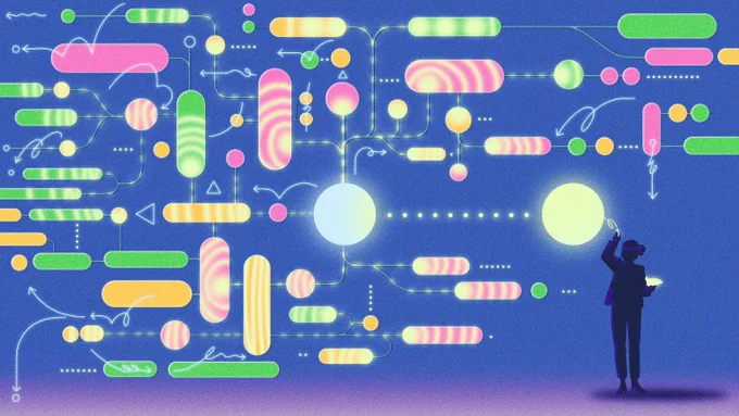 Illustration of student making idea connections