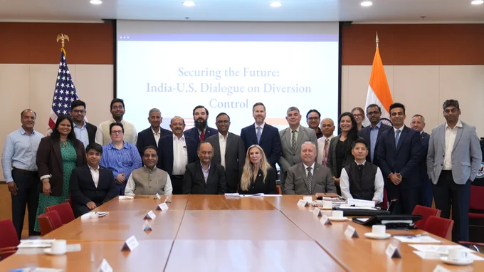 DEA delegation (Cheri Oz, Justin Wood, Terry Boos, Jacob Prieto) attend roundtable at Mumbai Consulate titled "Securing the Future: India-US Dialogue on Diversion Control" with India's leading pharmaceutical industry associations and one of the country's largest pharmaceutical companies.