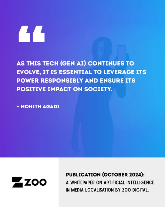 Mohith Agadi, the author and CEO of Provenance AI, was quoted/cited in Zoo Digital’s whitepaper on Artificial Intelligence in Media Localisation.