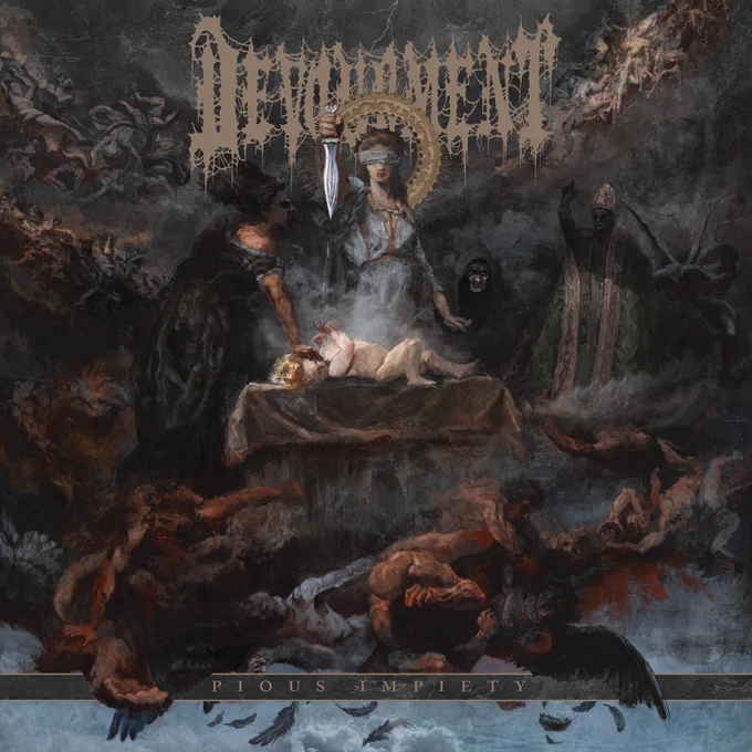 Throughout Devourment’s twenty four years of existence, one thing has remained constant: unyielding brutality. Formed in 1995 and hailing from Dallas, TX, Devourment has remained consistent and powerful, leading many to celebrate them as the heaviest death metal band in the world due to their influential blend of vicious slam elements with an old school death metal sound.
After 7 long-awaited years, DEVOURMENT returns with Pious Impiety. The 7" EP relentlessly churns through some of the band's most disgustingly heavy, trademark brutal slabs of slam to date!

1. Pious Impiety 03:36
2. Mortiferous Dependency 03:53
3. Advanced Stage Decomposition 04:29