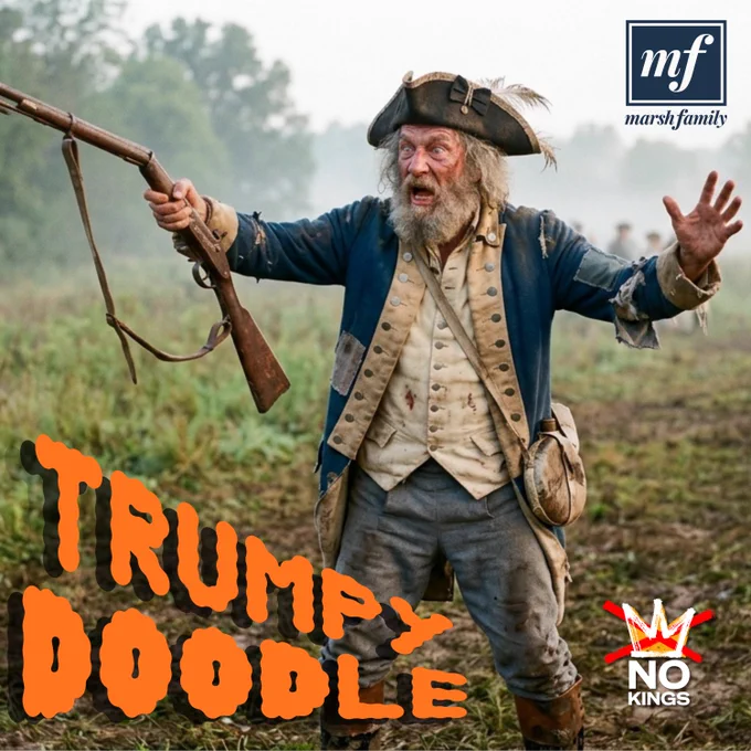 Coverart for "Trumpy Doodle" single: https://themarshfamily.bandcamp.com/. 