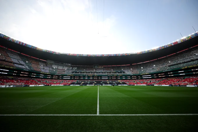 A general view inside Mexico City Stadium ahead of the FIFA World Cup 2026 opening game between Mexico and South Africa.