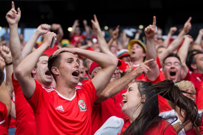 The Red Wall against Slovakia at EURO 2016.