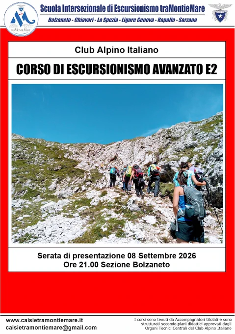 Corso di Escursionismo Avanzato, Scuola di Escursionismo "traMontieMare"