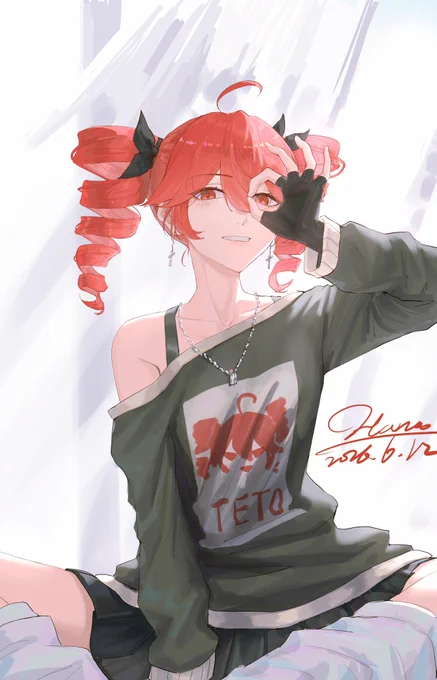 看到了kieed老师的作品，也想尝试着画一下teto）