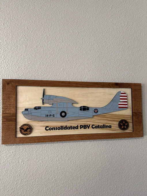 CNC Cut Wood Sign depicting Consolidated PBY Catalina