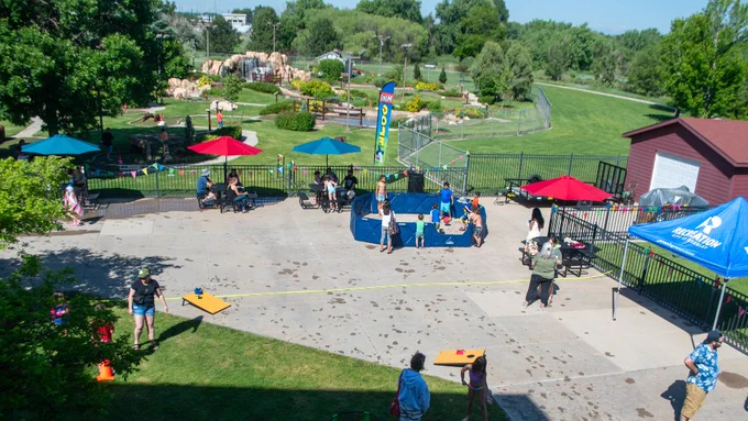 Families play carnival games and miniature golf at the Family FunPlex.