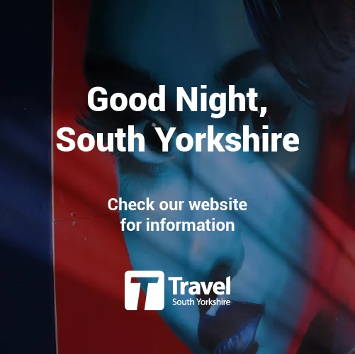 Good Night, South Yorkshire. Travel South Yorkshire logo and website information.