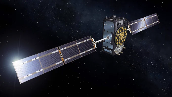 Image représentant un satellite Galileo en orbite.