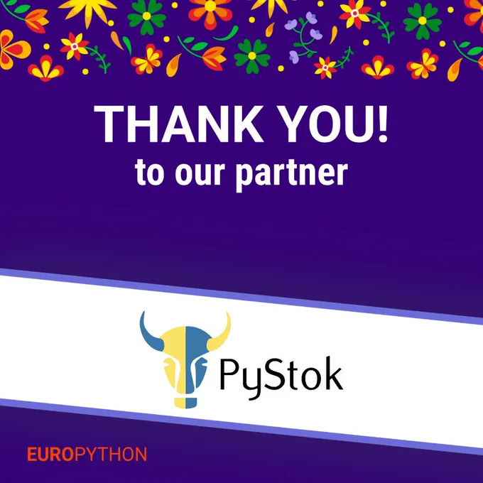 Partner announcement for EuroPython 2026 conference: PyStok