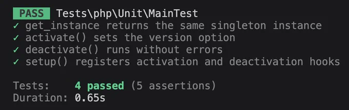Output of Pestphp