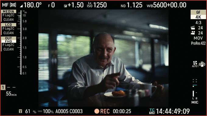 behind the scenes frame from a new film Patrick Tomasso is shooting with the GFX Eterna 55