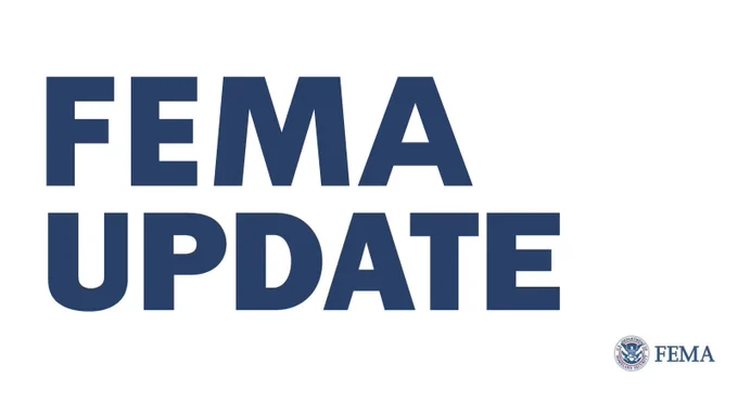 Image shows text stating, "FEMA UPDATE". 