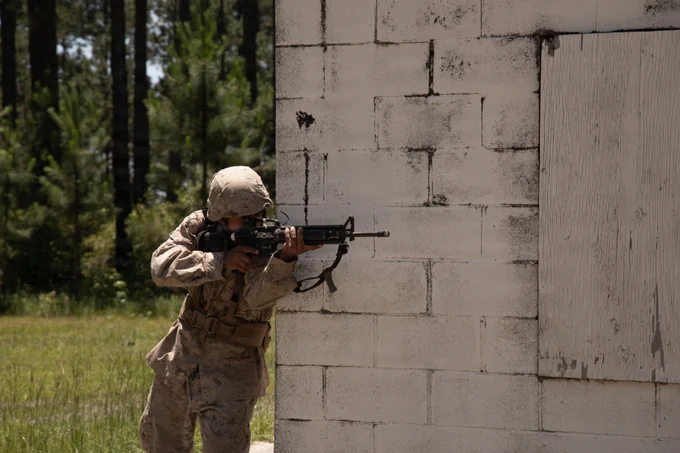 A U.S. Marine Corps recruit with Mike Company, 3rd Recruit Training Battalion, posts security during the Crucible aboard Marine Corps Recruit Depot Parris Island, S.C., June 4, 2026. The Crucible is a 54-hour event that signifies the transformation from recruit to Marine. (U.S. Marine Corps photo by Lance Cpl. Katherine Fohn)\n\n