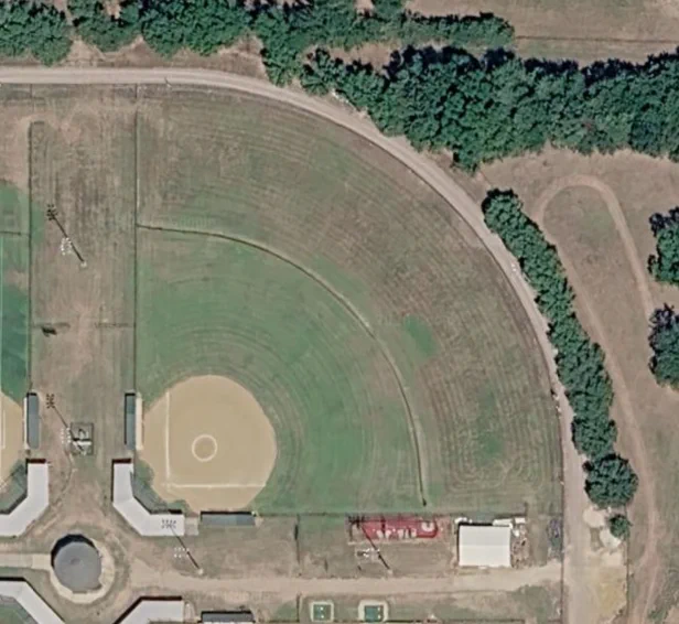 Aerial image of the ballpark from Google Earth