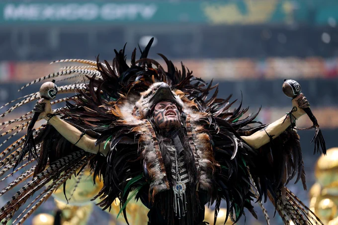 A performer at the FIFA World Cup opening ceremony