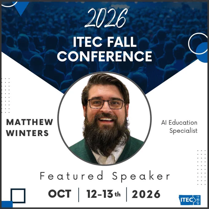 Promotional image for the ITEC Fall Conference 2026 featuring speaker Matthew Winters.