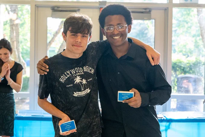 Students with their music awards