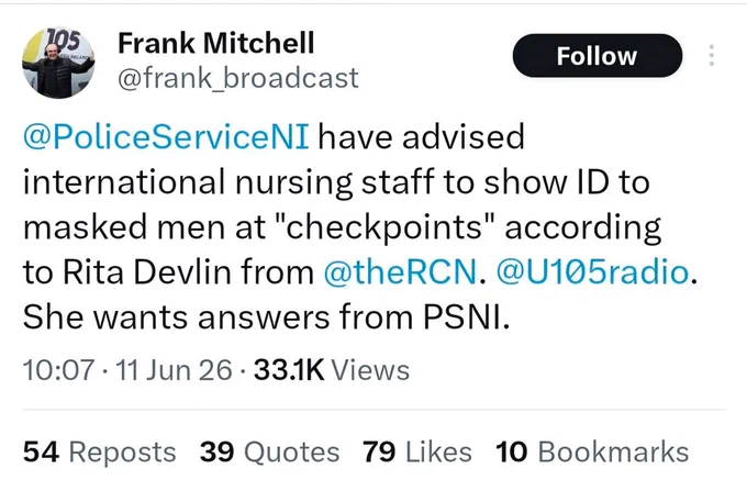 Post from Frank Mitchell