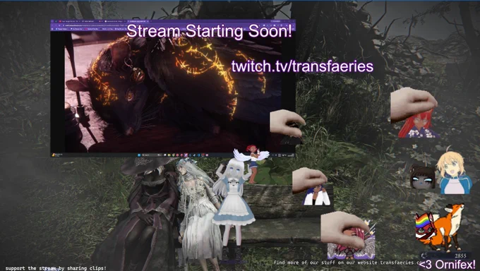 Stream Starting soon screen with a picture of the ratman