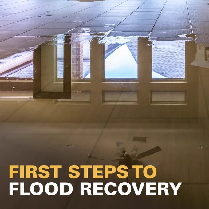 Promotional image for Iowa State University Extension and Outreach’s “First Steps to Flood Recovery” product.