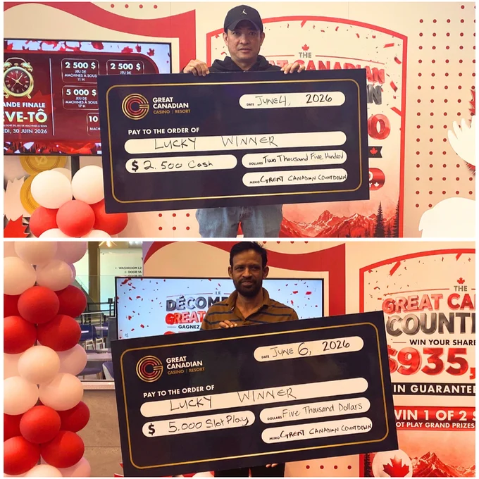 Great Canadian Countdown Winners at Great Canadian Casino Resort Toronto | Les gagnants du « Great Canadian Countdown » au Great Canadian Casino Resort Toronto