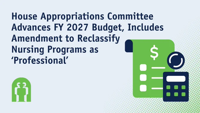 House Appropriations Committee approves FY 2027 budget with amendment reclassifying nursing programs as professional.
