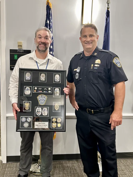 Corporal Tuomey receives his shadow box.