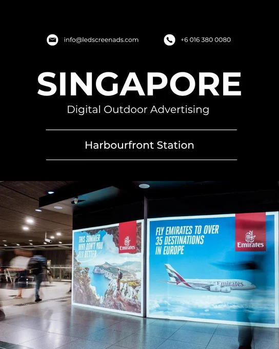 Harbourfront Station Digital Screen Advertising Singapore Transit Media Digital Outdoor Advertising
