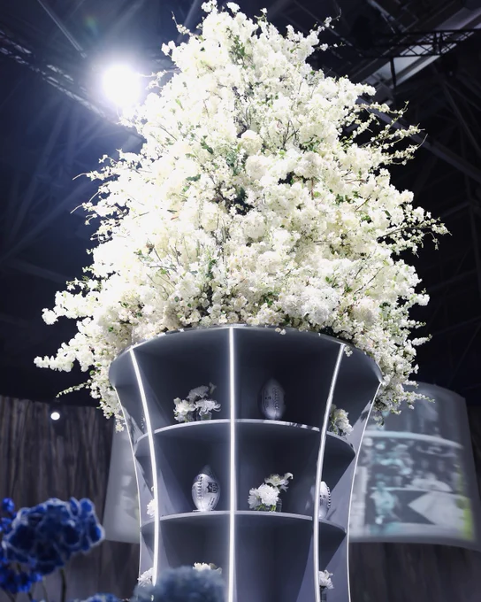 Room centerpiece at Seahawks Super Bowl LX Ring Ceremony.
