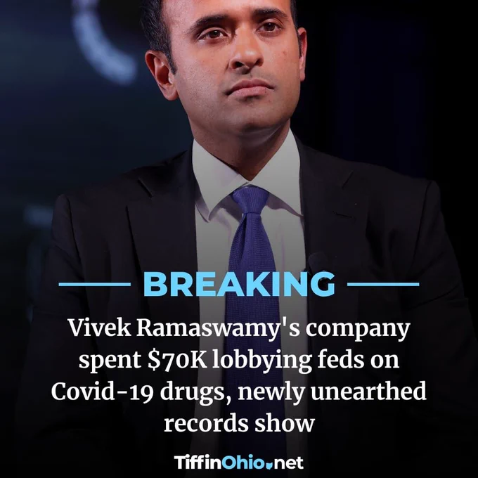 Vivek Ramaswamy's company spent $70K lobbying Washington on Covid-19 drugs. He's now campaigning against 'Covid ideology.'