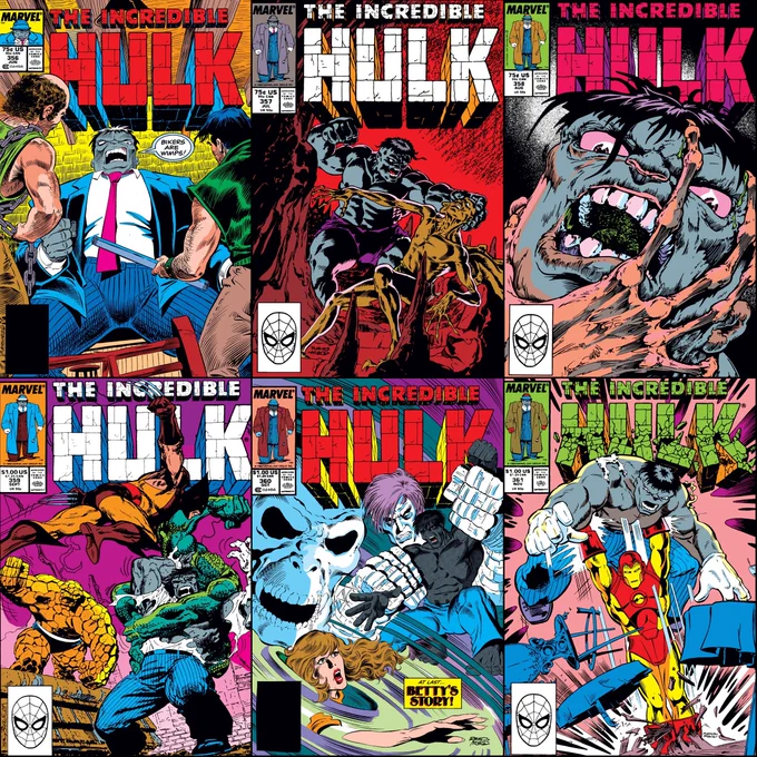 Incredible Hulk #356-361 cover dated June-November 1989.
