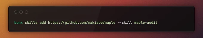 bunx skills add https://github.com/makisuo/maple --skill maple-audit