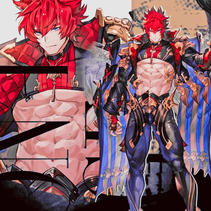 left art by —— pixiv user: 41241019
right art is official from Granblue Fantasy