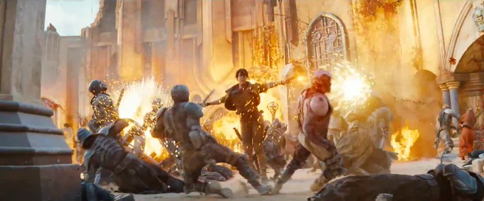 Dian spin-attacking with her pistols.