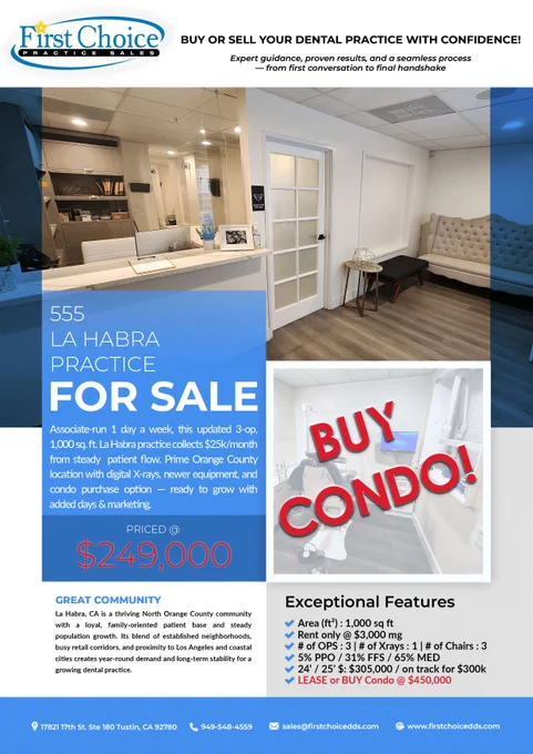 555 La Habra - North Orange County Dental Practice for Sale