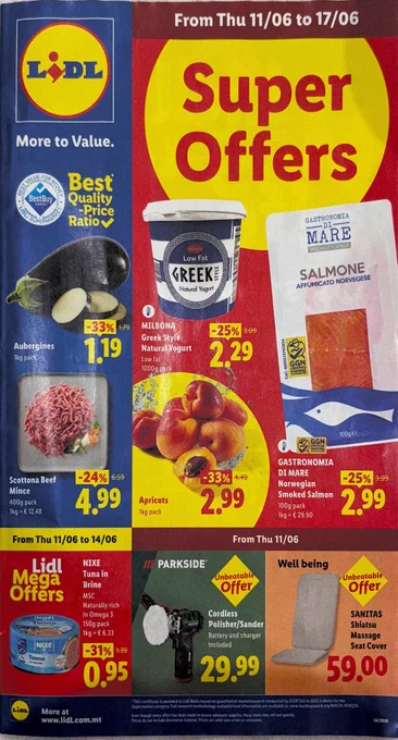 Lidl advertisement flyer in Malta
マルタにあるリドルの広告チラシ