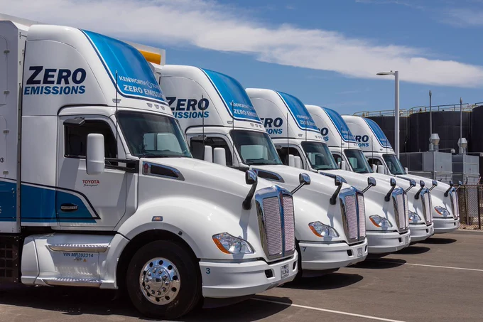 Zero-emissions trucks at the Port of Los Angeles