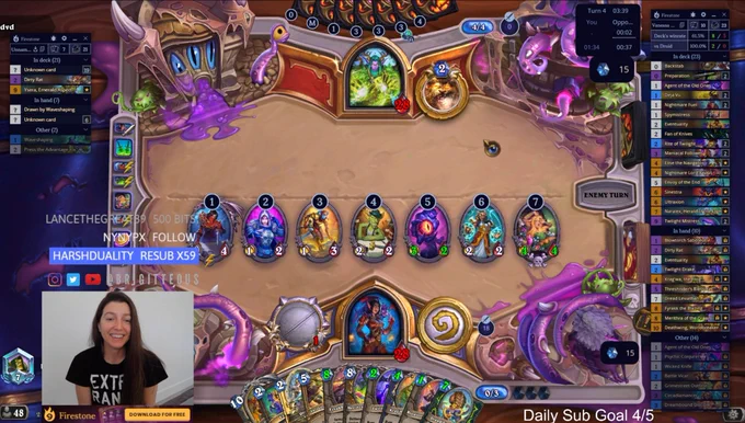 brigitteous in her more ranch please tshirt flooding the board with 18 damage for turn 4 playing vanessa rogue in hearthstone while druid has nothing on board