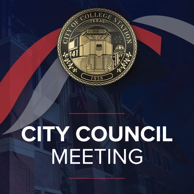 Seal of College Station, Texas above the words "City Council Meeting."