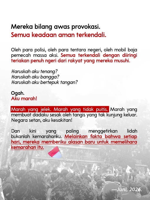 Foto: Arsip Pribadi, Patung Kuda, Jakarta Pusat. Aksi Indonesia Gelap, 21 Februari 2025.
