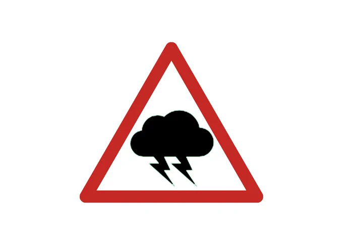 Graphic of a cloud with lightning indicating a thunderstorm
