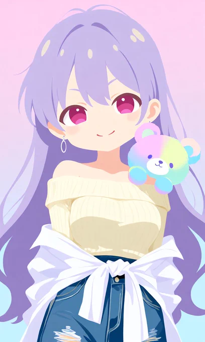onii-chan wa oshimai!, 1girl, solo, long hair, looking at viewer, smile,masterpiece, (chibi:0.7),simple background, no lineart, flat color, 2d,anime coloring,