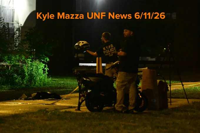 NYPD investigators collected evidence including a knife, two helmets near two mopeds and other items where a man was fatally stabbed inside of Little Bay Park, Queens, New York, USA, June 11, 2026. On Thursday, June 11, 2026, at approximately 8:30 PM, NYPD officers responded to an assault in progress inside Little Bay Park, within the confines of the 109 Precinct in Queens, New York. Upon arrival, officers observed a man with a stab wound to his back. The male was transported by EMS to NewYork-Presbyterian Queens in critical condition, where he was later pronounced dead. Sources say numerous suspects with mopeds fled the scene. There are no arrests at this time and the investigation remains ongoing. The identity of the deceased is being withheld pending family notification.