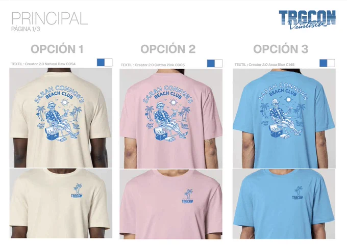 Variaciones de la camiseta de la TRG26