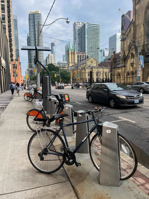 Regular bike in bikeshare dock
